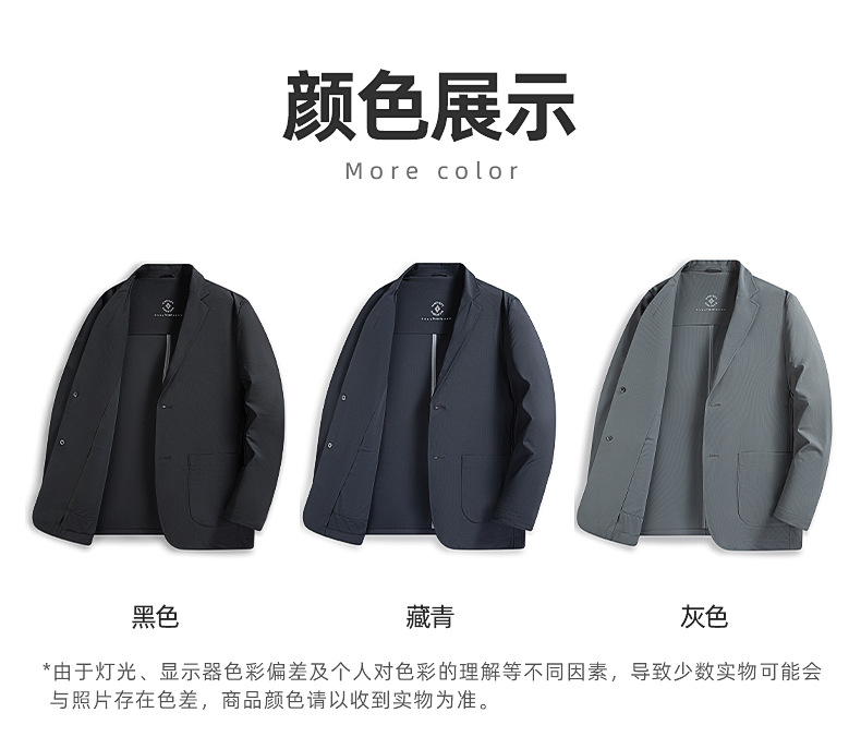 【抖音同款】免烫冰丝西服装夏季外套超薄款高弹力男士防晒服正装详情12