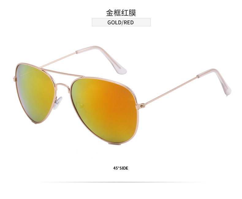 工厂批发男款时尚金属框太阳镜多色商务风飞行员蛤蟆通用款墨镜详情16