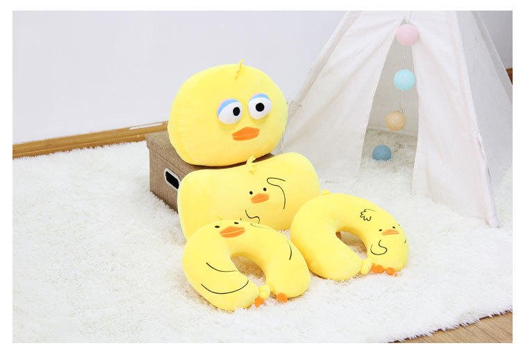 A cute set of creative cartoon animal little yellow duck PP cotton U-shaped pillow, neck support pillow, midday rest waist support and travel pillow pic 28