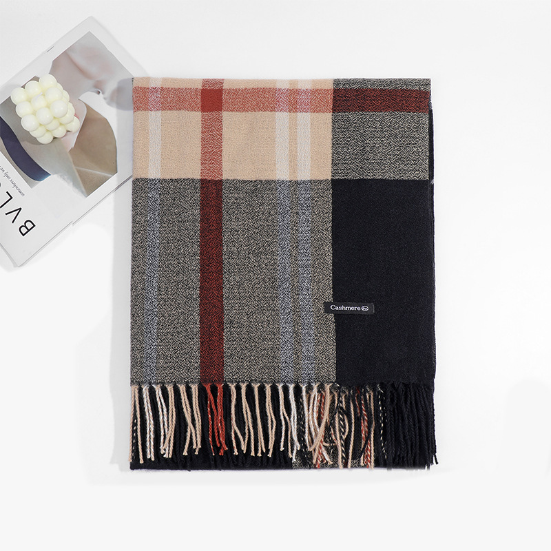 格子围巾女士2023秋冬季新款甜美保暖仿羊绒围巾披肩围脖工厂批发详情21
