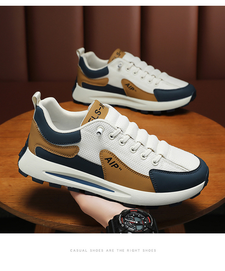 直播爆款男鞋2024新款男士休闲百搭透气网面潮鞋防滑跑步鞋子男详情4