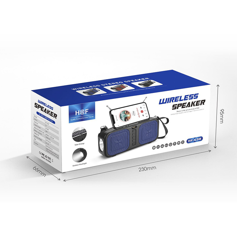 HF-U38 manufacturer supplies new large-speaker Bluetooth speakers, mini subwoofers, solar-charging dual-antenna radios, Bluetooth speakers with phone stands pic 6