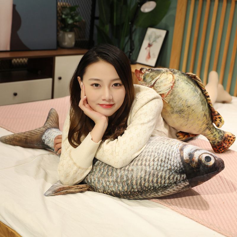 Creative simulation fish throw pillows, plush toys, crucian carp and common carp pet dolls, long pillows, and annual surplus dolls wholesale pic 16