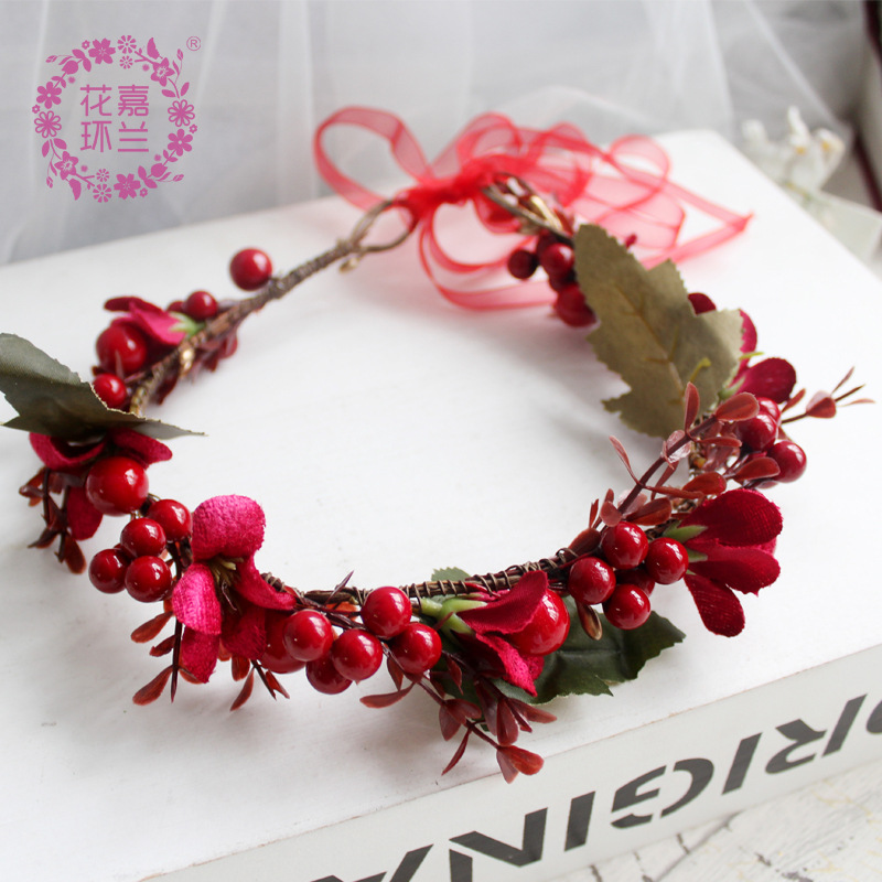 Jia LAN Hua Huan Factory directly supplies cute plush antler pinecone hair clips from Japan and South Korea, Christmas reindeer red small lily hair bands, forest-style fresh and delicate side clips pic 2