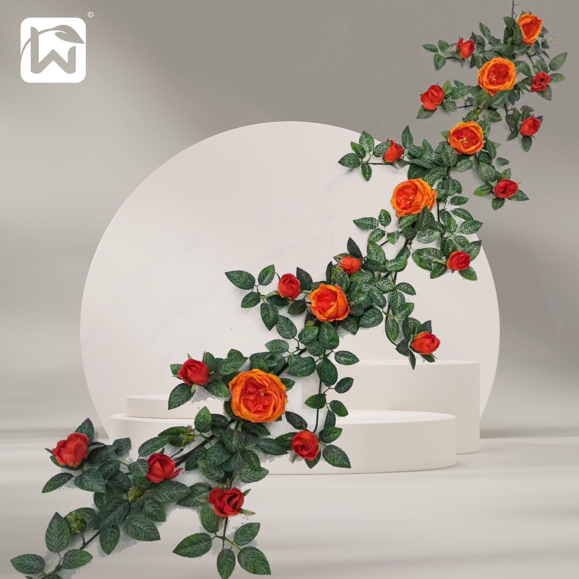 Artificial flower green baskets, iron wire flower branches, atmosphere decoration items, handicrafts, props, indoor soft decoration, landscape flower strips pic 1