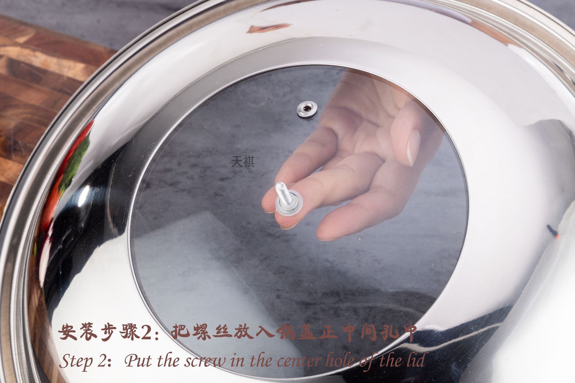 Stainless steel pot lid, household cooking pot lid, 30-40cm, wok combination lid, universal non-magnetic pot lid, glass lid pic 17