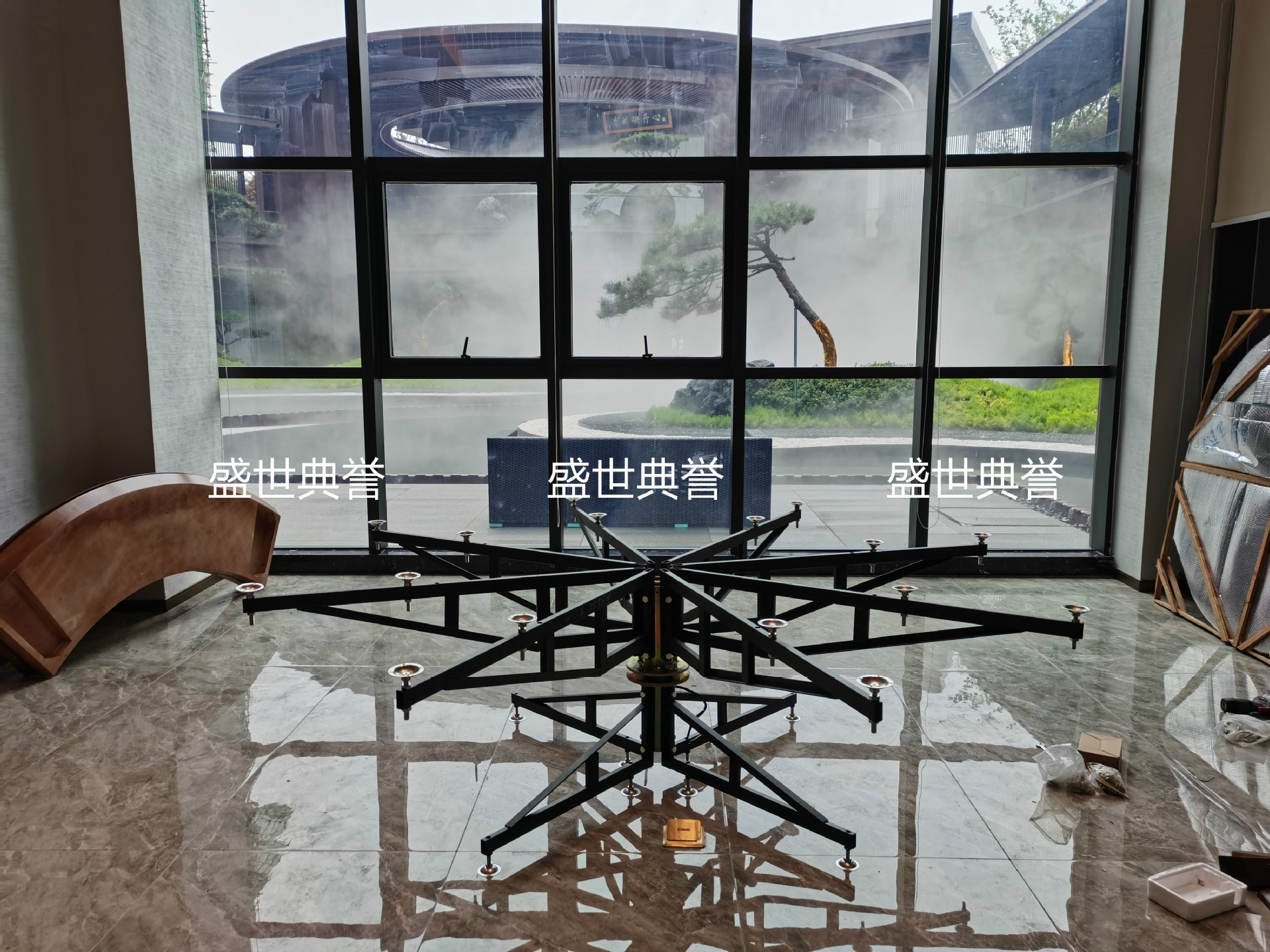 Nantong Seafood Hotel solid wood dining table, restaurant luxury private room, light luxury electric round table, club electric revolving table pic 1