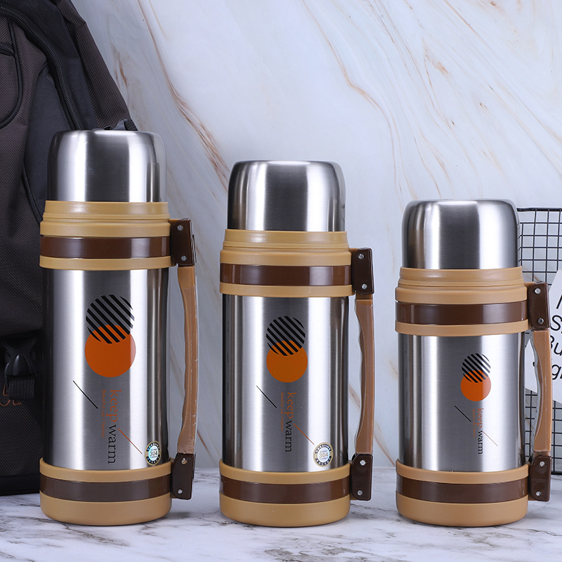 304 stainless steel vacuum insulated kettle, large-capacity kettle, outdoor sports travel kettle, portable handle thermos pic 1