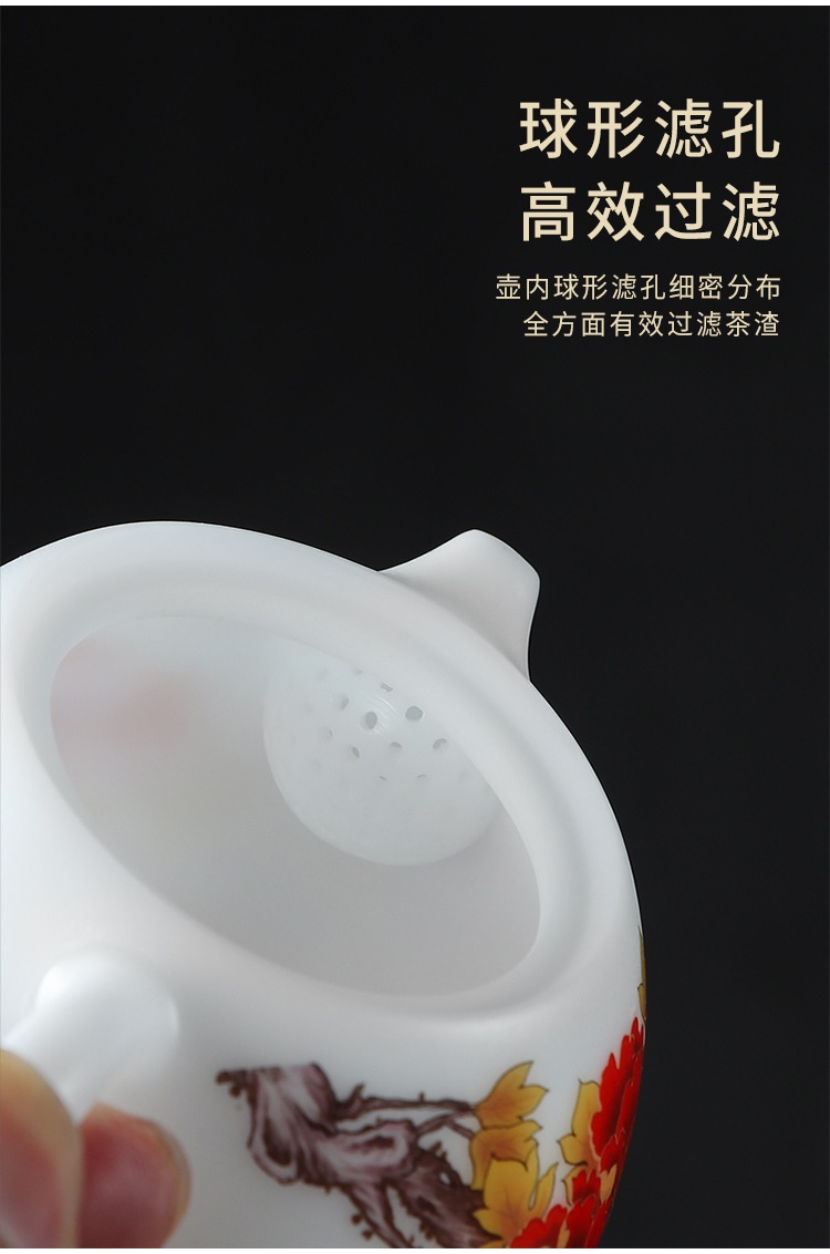 冰种玉瓷龙蛋壶大师手作功夫茶泡茶壶高端手工精密收藏送礼单茶壶详情15