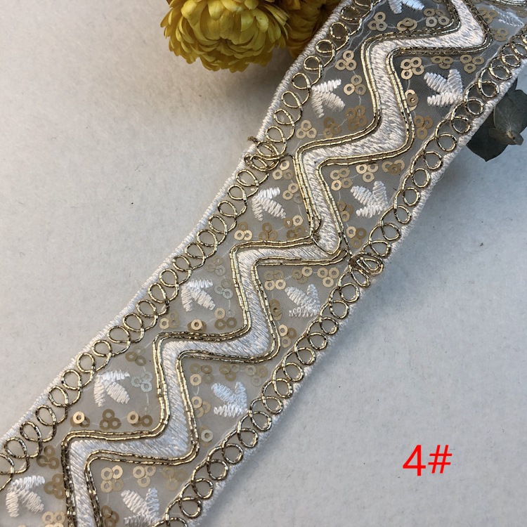 In stock: mesh, sequin, embroidery, lace, gold thread, bone lace, webbing, curtains, wedding lace, clothing accessories pic 24