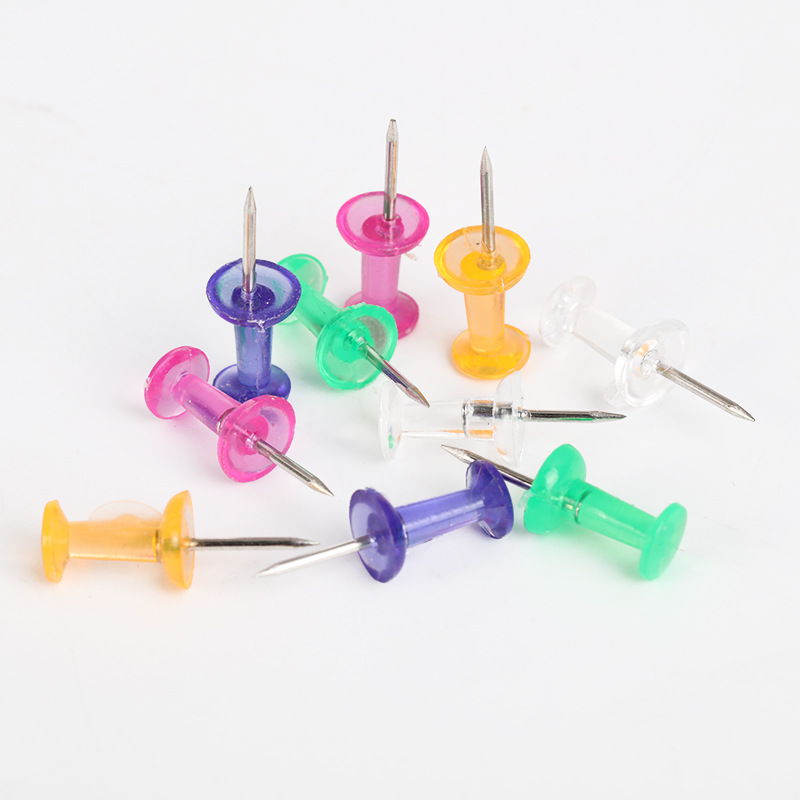 Factory wholesale of color-sized thumbtacks, photo wall hand-pressed large head nails, decorative cork board I-shaped nails pic 7