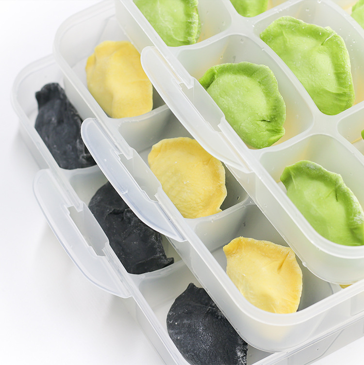 Household refrigerator fresh-keeping box, dumpling and wonton storage box, new color frozen dumplings, multi-layer quick-frozen and frozen dumpling tray pic 1