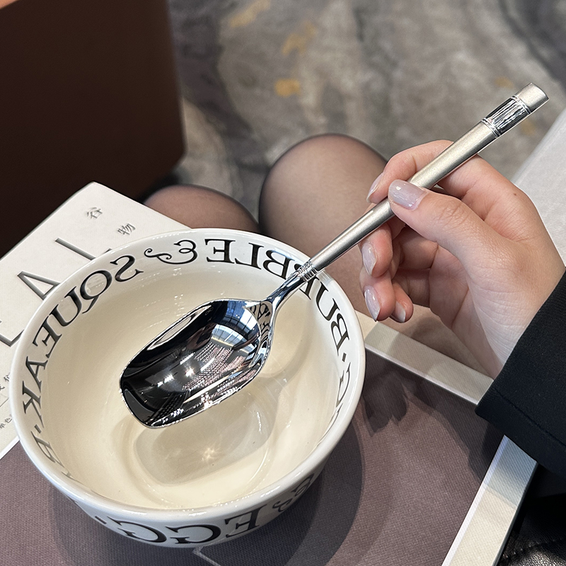 3EW1【老板娘自用轻奢款】18/10不锈钢灯笼柄勺子喝粥勺主餐勺长详情11