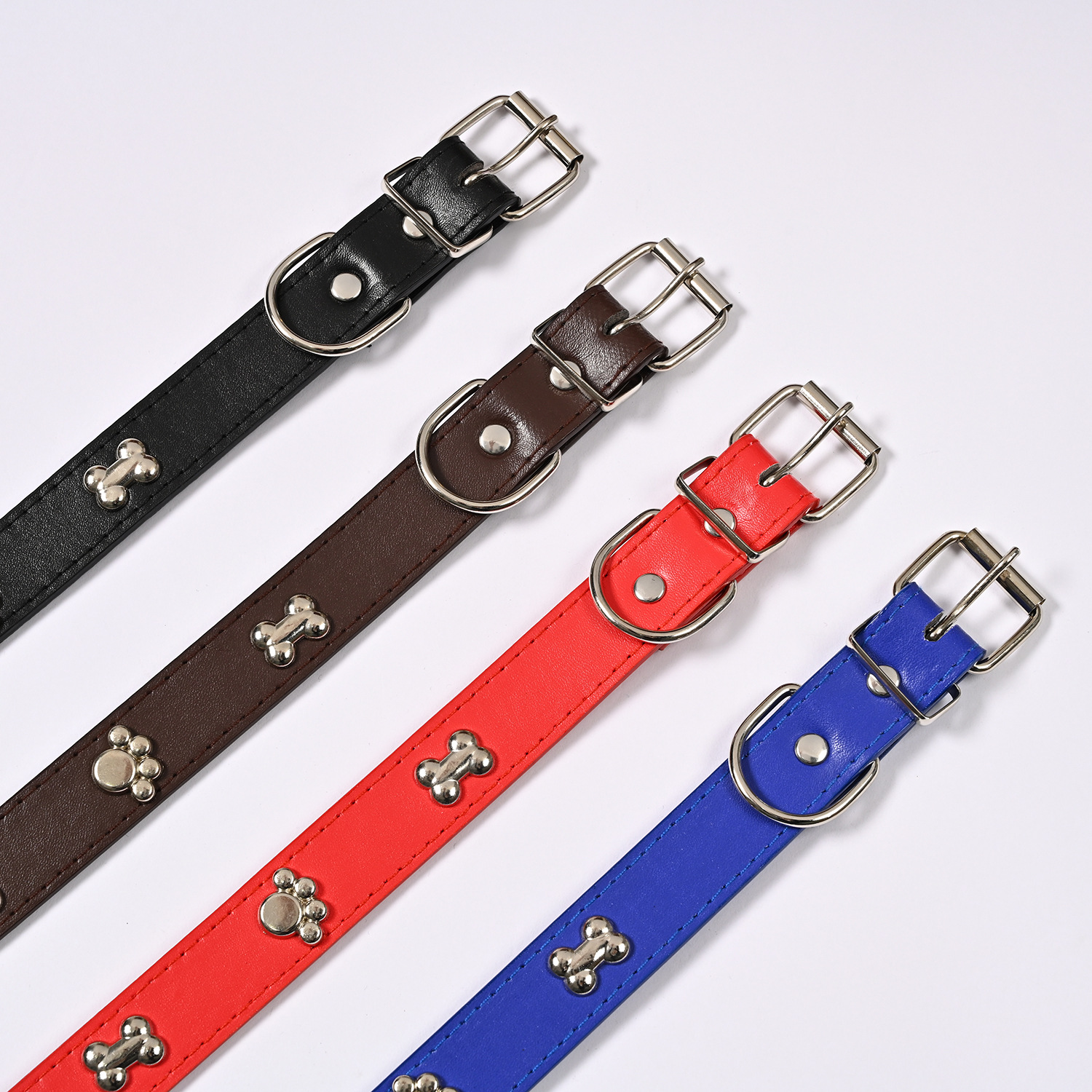 Wholesale of PU leather dog collars, fashionable and durable, adjustable small, medium and large dog neck and collar pet supplies pic 6