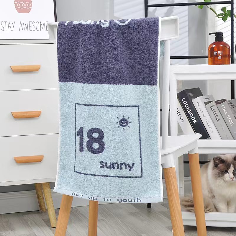 Futian cotton towels, adult face wash and bath towels, jacquard color-blocking face towels, household, supermarket, dormitory, company gifts pic 7