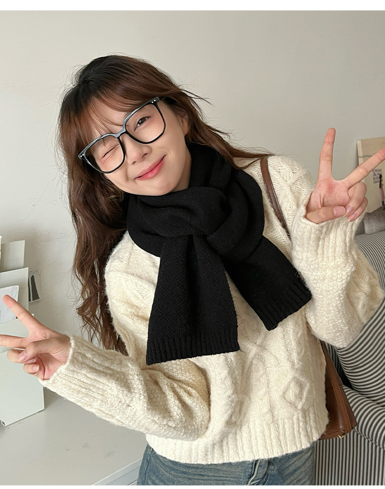 Mars Green Thickened Warm Scarf for Women 2024 New Style faux Cashmere Scarf, Korean style, versatile and warm 2024 New style pic 16