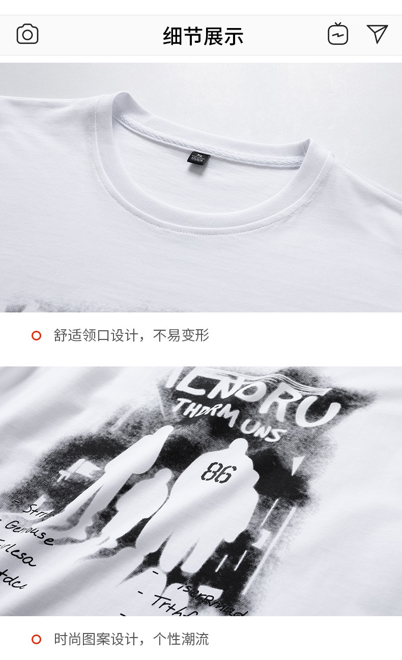 短袖t恤男夏季2025新款潮流半袖男款上衣宽松潮牌情侣五分袖衣服详情17