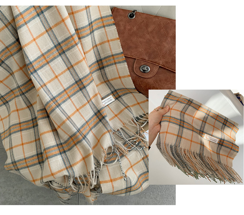 围巾女冬季高级感格子冬天爆款2024新款围脖百搭学生加厚保暖批发详情14