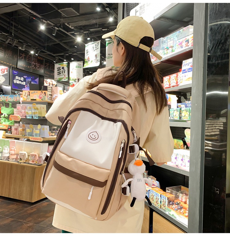 2023 fashionable student backpack, Japanese style Instagram simple Korean version backpack for junior high school, senior high school and college students pic 10