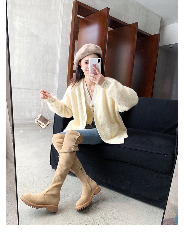 葡萄妈过膝骑士靴女厚底加绒长筒厚绒长靴百搭雪地靴女式棉鞋冬季详情66