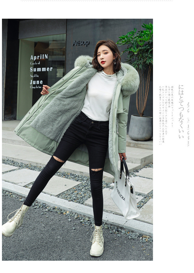 Winter new mid-length Paisuke cotton-padded jacket for women, Korean version of lambskin wool down cotton-padded jacket for women pic 17
