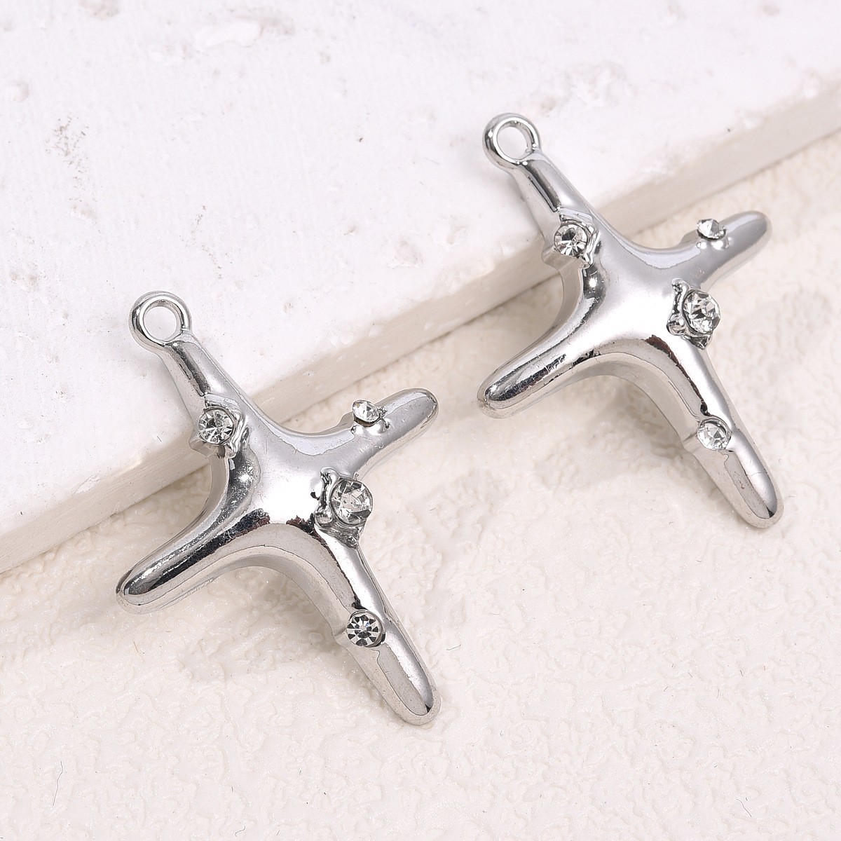 Retro and unique new alloy cross star pendant with diamond embellishments, DIY necklace earrings, accessories pic 1