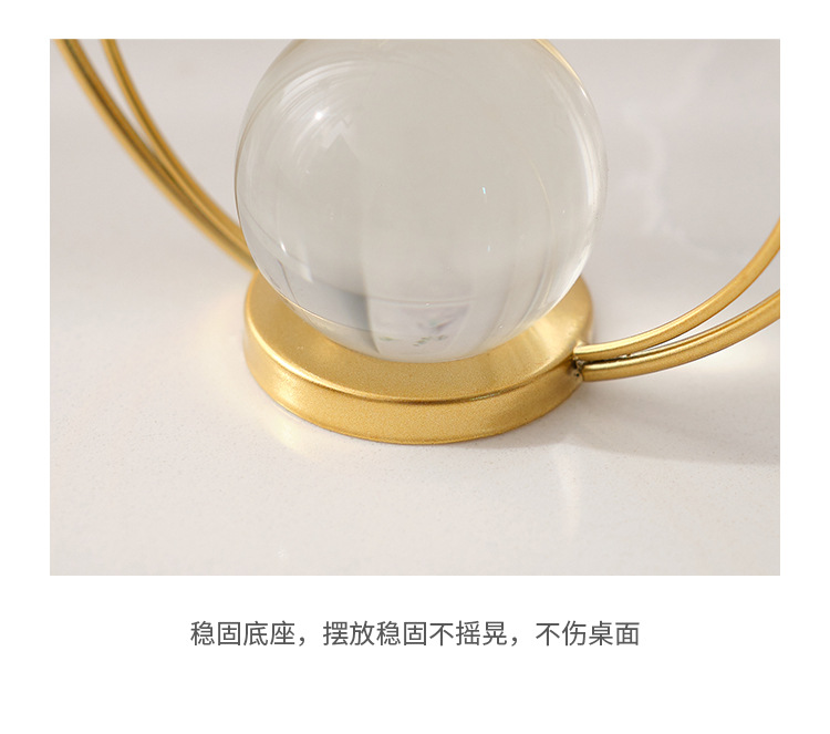 European-style home furnishings, TV cabinet, creative decorative items, light luxury tabletop for the living room entrance, ironwork crystal ball ornaments pic 23