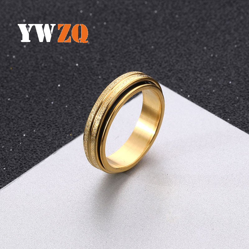 欧美货源星星月亮钛钢戒指可转动解压男女戒指不锈钢饰品配饰批发详情6