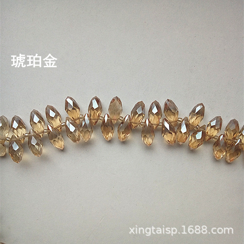 diy jewelry accessories: Crystal glass beads with horizontal holes and water drops, 6*12mm, electroplated AB color clothing jewelry accessories pic 18