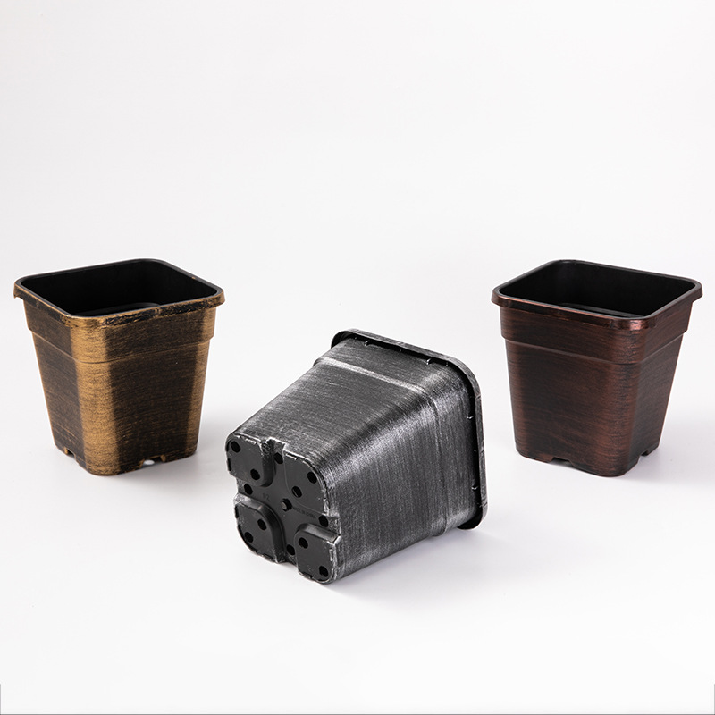 方形加仑盆黑加仑花盆植物园花盆刷漆仿古花盆塑料花盆 方形大花盆 Deepot深型花盆盆栽种植刷漆类详情8