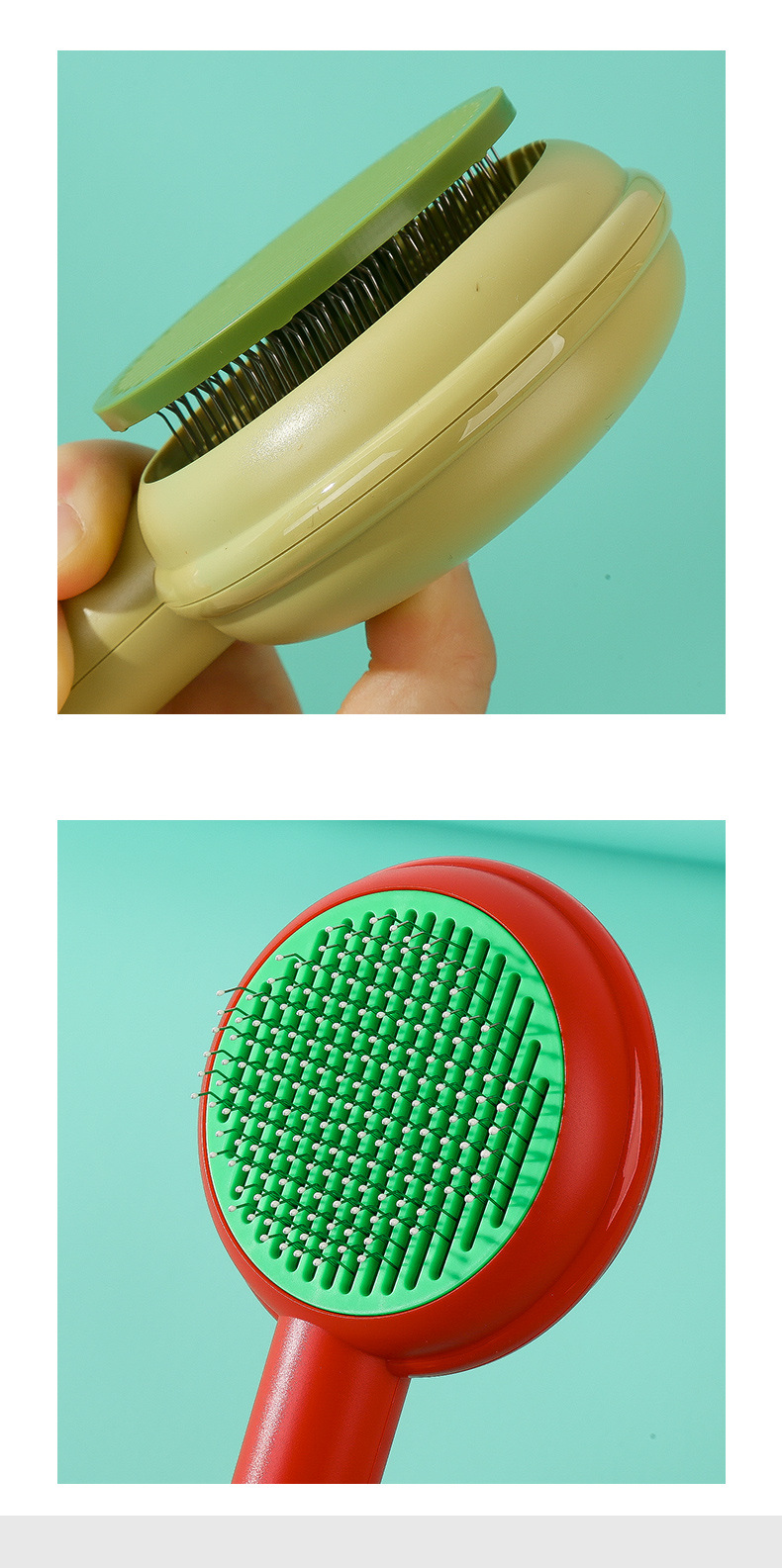 Hamburger bag pet comb, dog knotting brush, long-haired cat self-cleaning comb, one-click hair removal comb, beauty products pic 12
