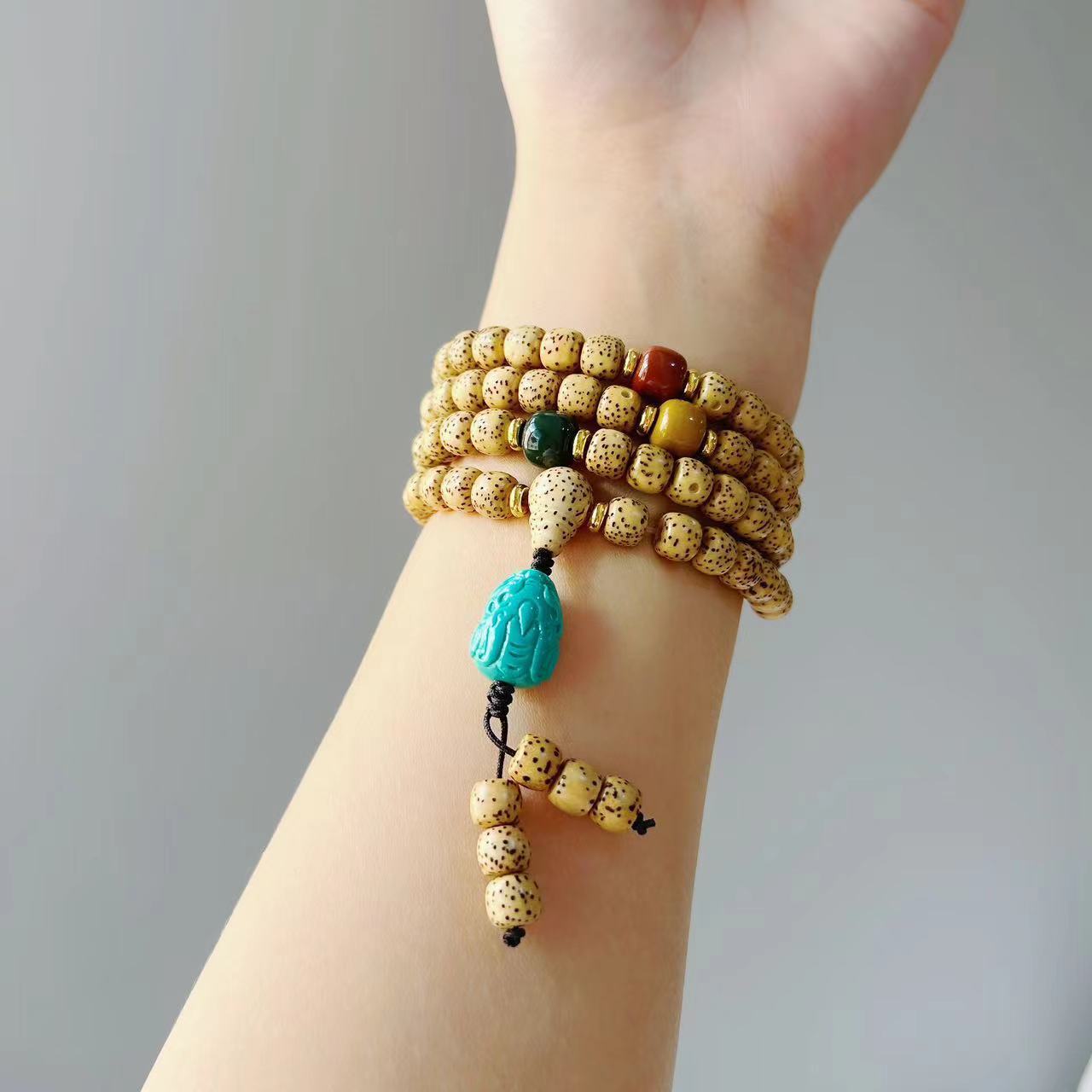 Natural Hainan Original Ecological Golden Seed Star Moon Bead 108 Buddhist Prayer Beads Bracelet Necklace, agate and turquoise Tibetan-style cultural play wholesale, cultural play Buddhist prayer beads bead bracelet bracelet, string beads factory direct sales wholesale pic 20