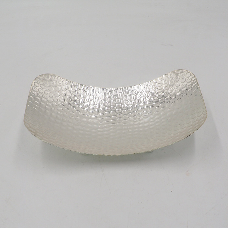 Export oval small boat-shaped iron plates, cake plates, snack plates, afternoon sweetheart plates, restaurant tableware, metal handicrafts pic 4