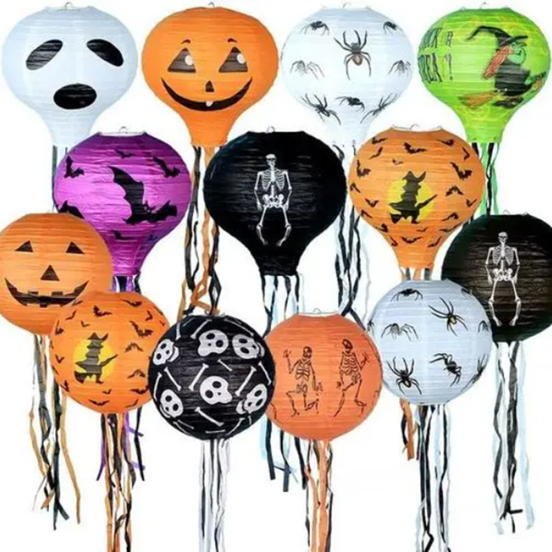 Cross-border party decoration: Halloween Pumpkin, Spider, bat, lantern, paper fan flower, spiral pendant, Party set pic 7