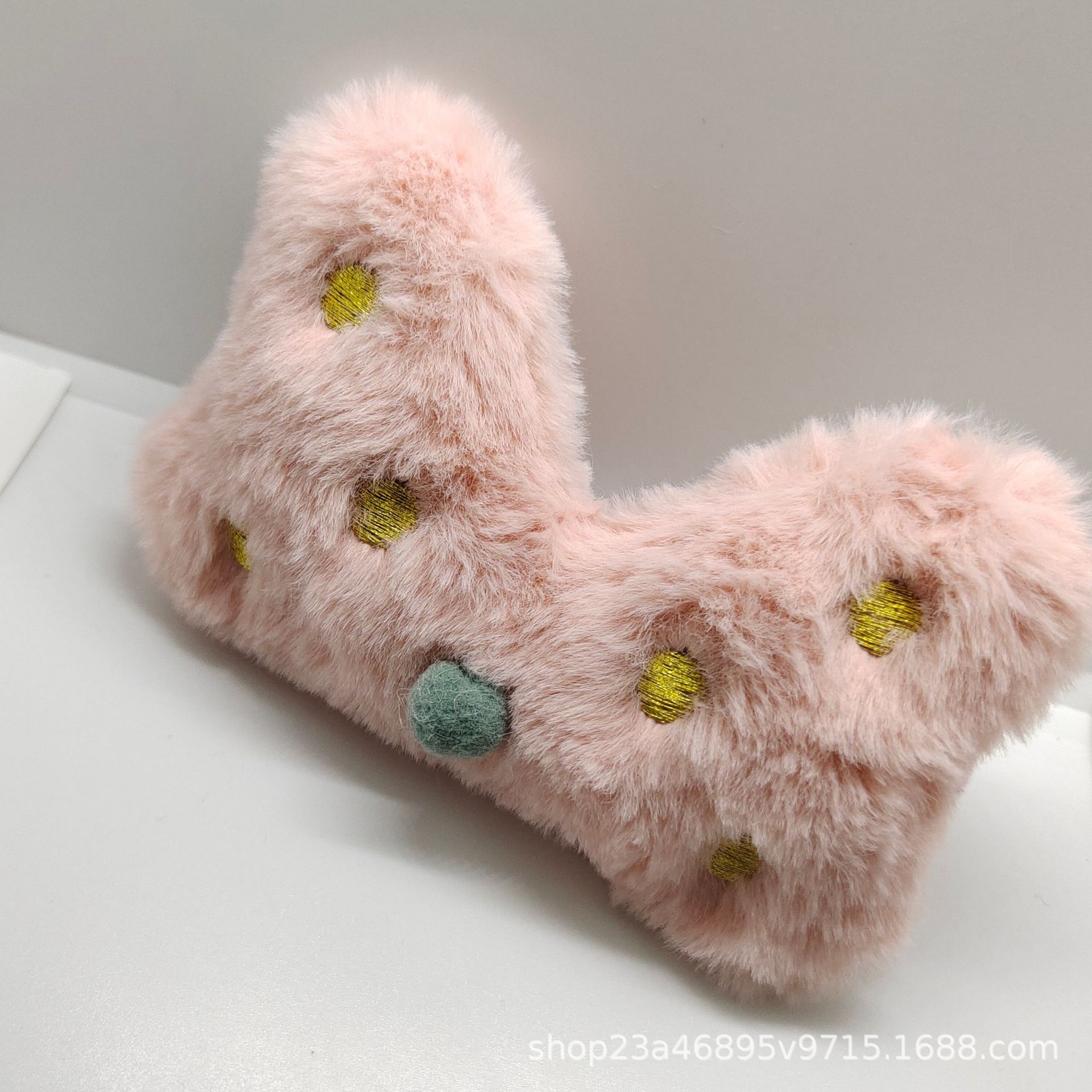 新款毛绒蝴蝶结笑脸公仔 发饰服饰包包帽子配件材料配件辅料详情2