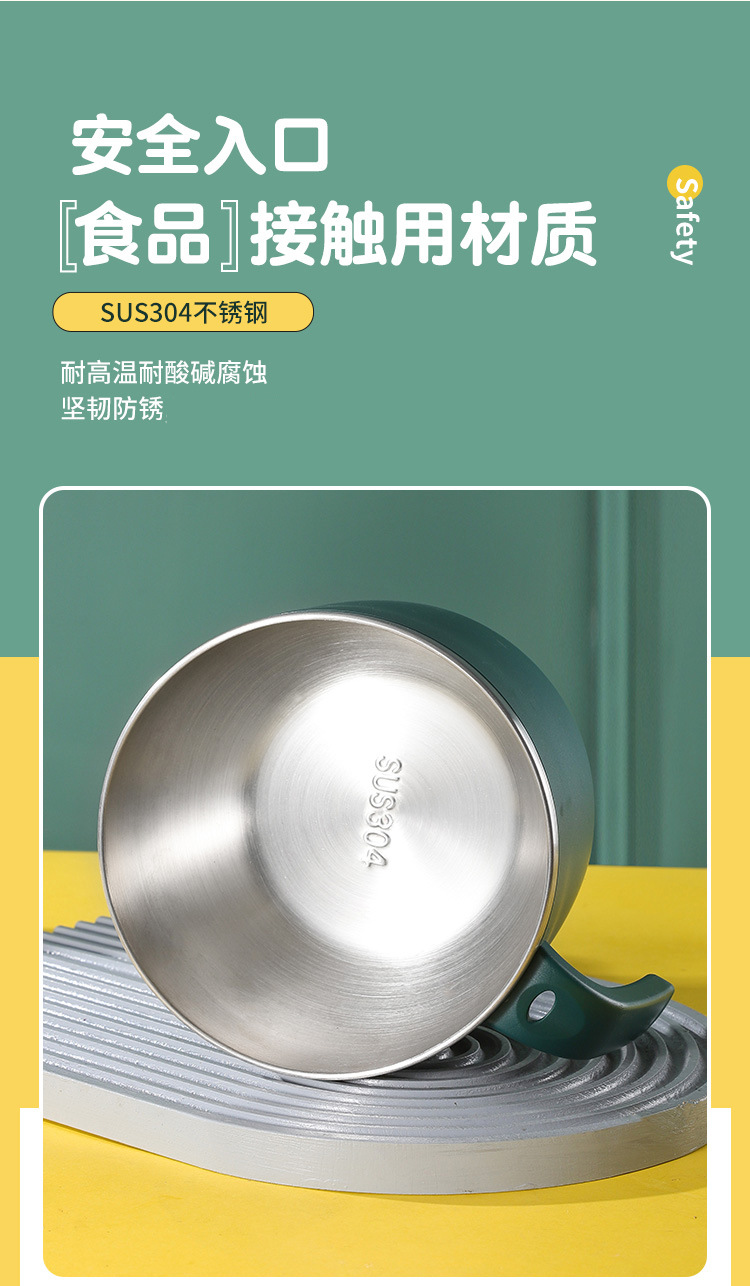 304 stainless steel instant noodle cup with lid, fast food cup, large capacity, thickened sealed instant noodle bowl with handle, heat-resistant and water-filtering pic 4
