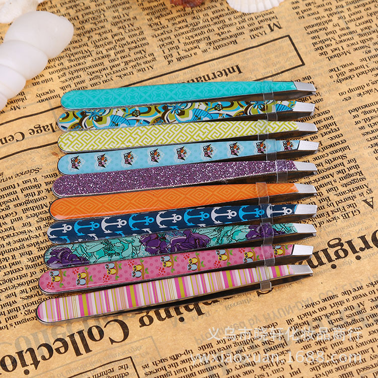 Tweezers, eyebrow tongs, eyebrow trimming and hair plucking pliers, beard tongs, stainless steel eyebrow tongs, slanted beauty tools wholesale pic 15