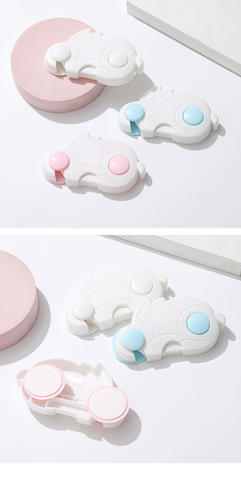 兔子颜值锁扣儿童防夹手柜门抽屉防护安全锁婴儿冰箱柜子扣抽屉锁详情13