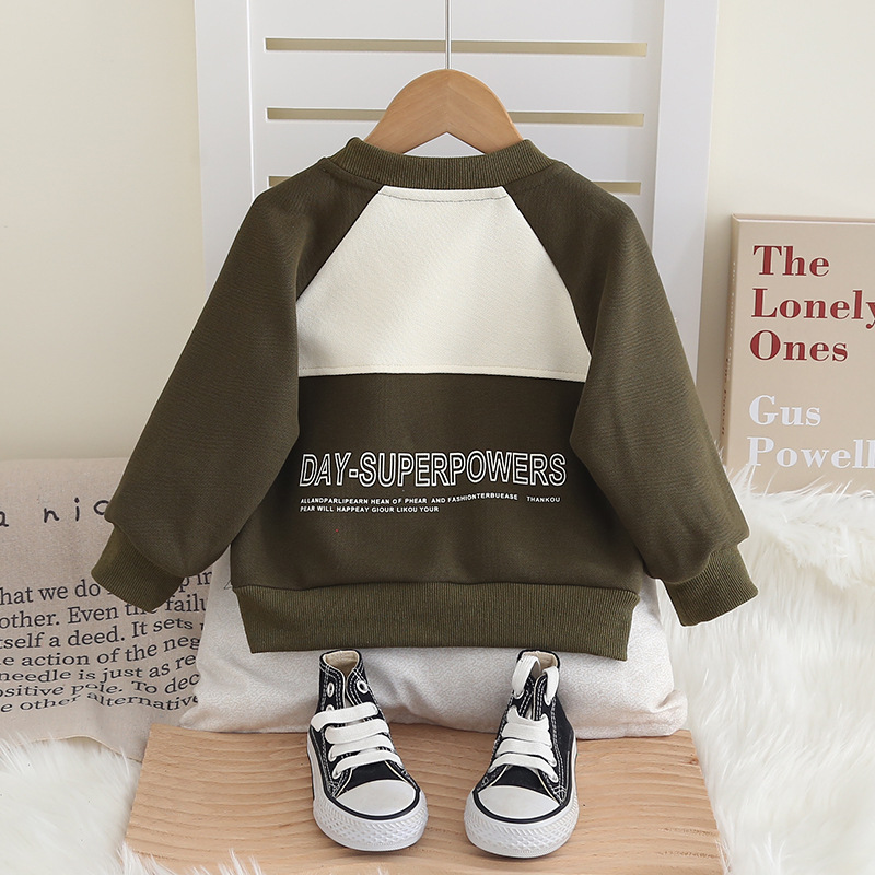 儿童长袖秋季新款圆领纯棉卫衣宽松上衣卡通小童装秋装男婴童外套详情5