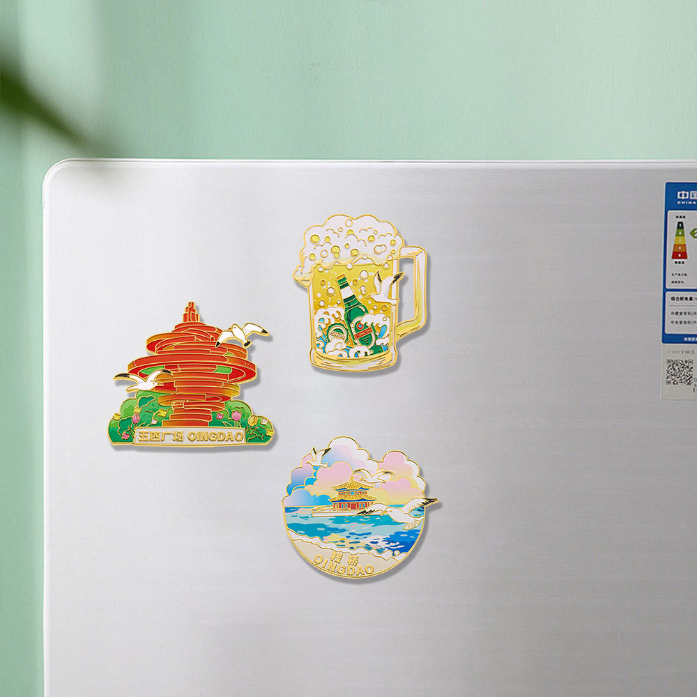 Qingdao cultural and creative refrigerator magnets, metal magnetic stickers, strong attraction, Qingdao Beer Festival, May 4th Square, Pier, tourist souvenirs pic 6