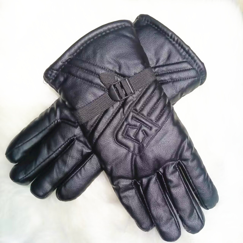 跨境加长摩托车保暖皮手套男士加厚加绒骑行防滑手套详情10