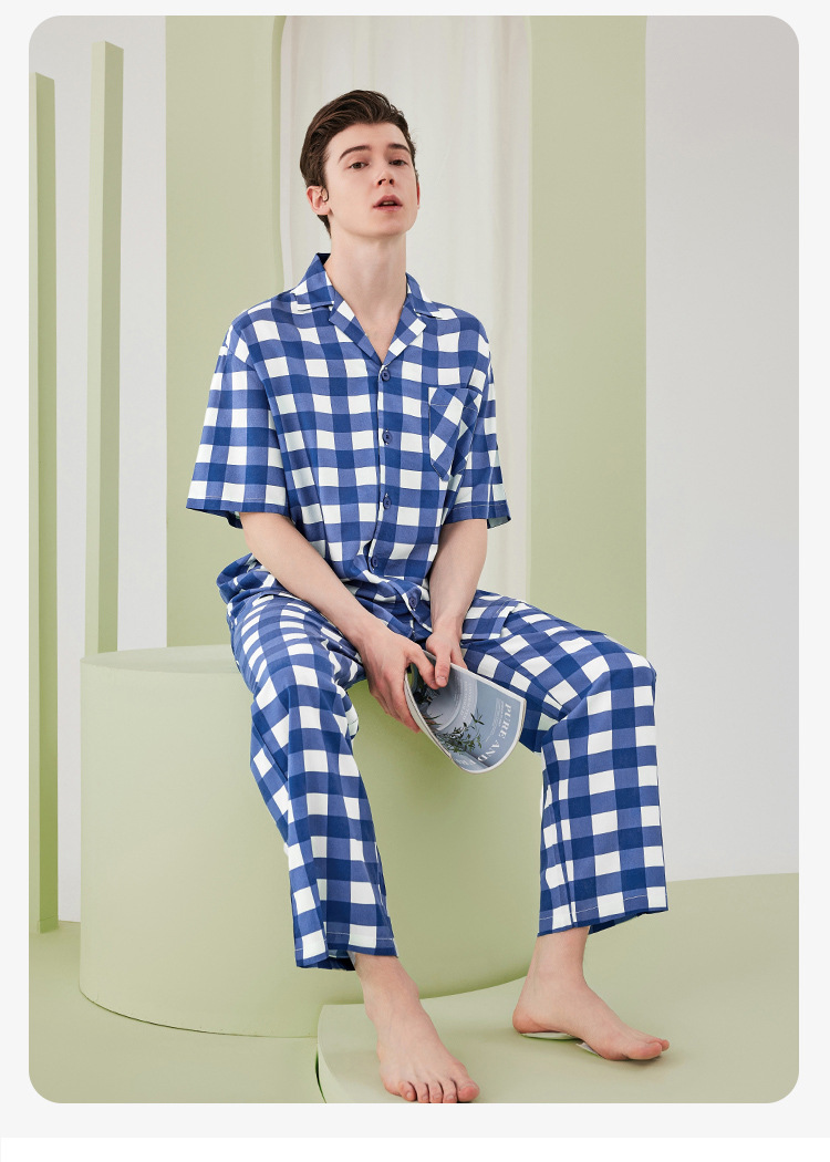 东帝天枢莱赛尔天丝女士睡衣女夏凉感春夏薄款短袖睡衣女士家居服详情25