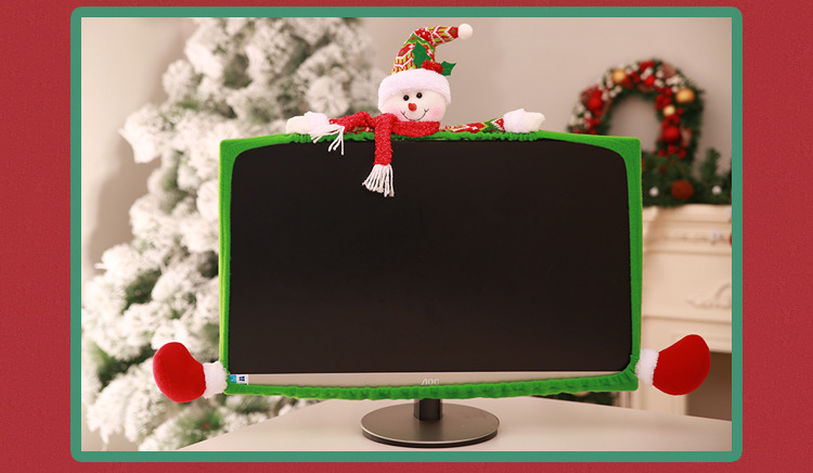 外贸爆款圣诞节装饰用品 立体卡通电脑套 无纺布电脑装扮详情15