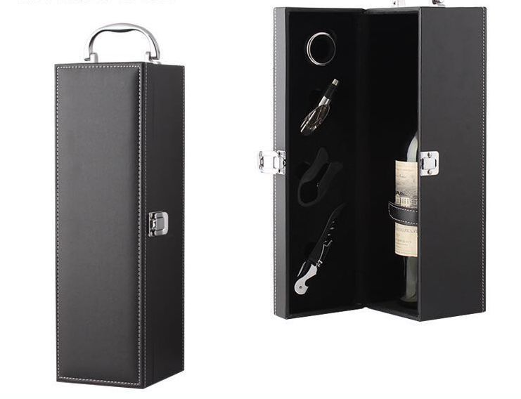 Single bottle of red wine packaging, wine box, red wine leather box, custom-made logo from Yiwu factory, single bottle gift box, single bottle wine box pic 13