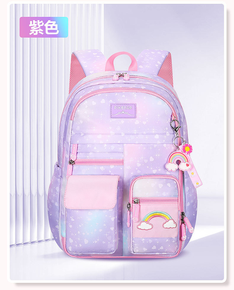 Wholesale of lightweight backpacks for boys and girls in the first grade, cute backpacks for girls, children and primary school students pic 15