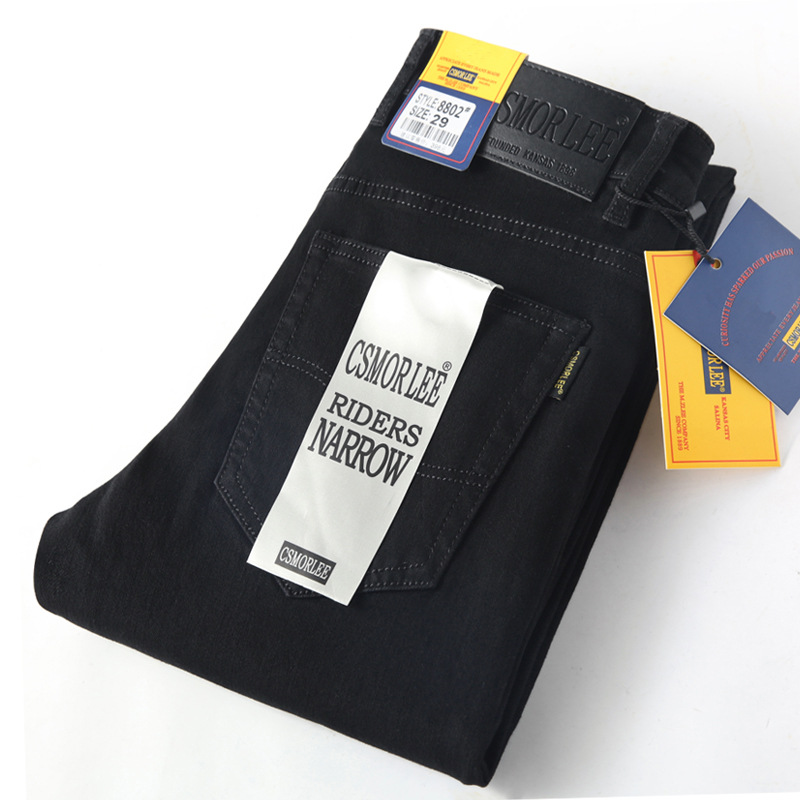 csmorLee正品牛仔裤男直筒宽松弹力修身春秋款怀旧长裤子男潮牌详情7