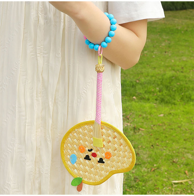 彩色蒲扇便携老式扇子夏天纯手工编织芭蕉扇拍照道具包包装饰挂件详情9