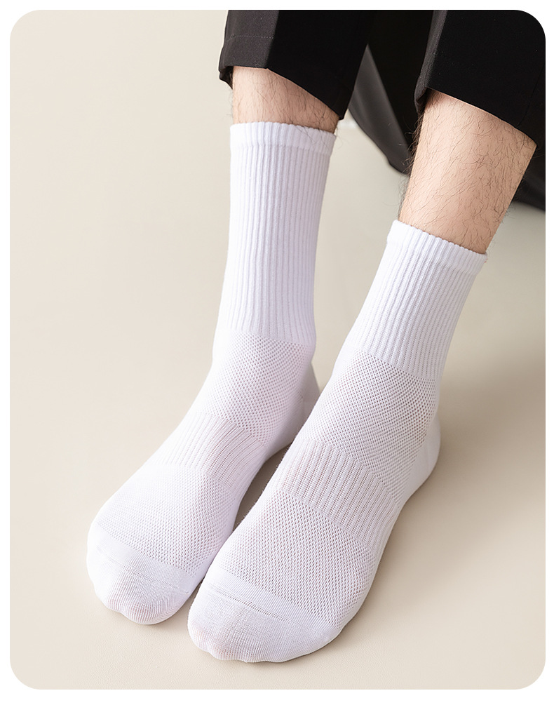 袜子地摊一件代发袜子男短袜春夏薄款网眼透气防滑中长筒袜一次性纯色棉袜女士船袜一件代发详情12