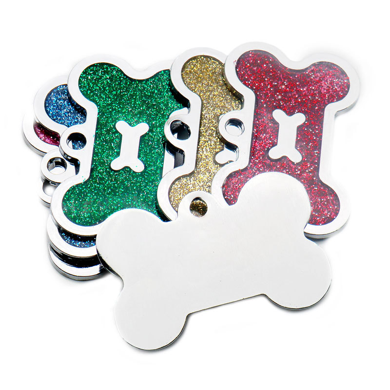 Spot metal aleación de zinc doble hueso forma dog tag id productos para mascotas goteo colgante rotulación láser identificación pic 6