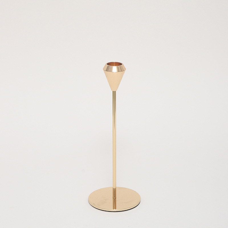 New European-style candle holder ornament, retro, simple and romantic. Golden waist and golden candle holder ornament pic 6